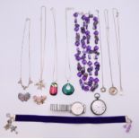 A small quantity of various jewellery, including necklaces, a brooch,