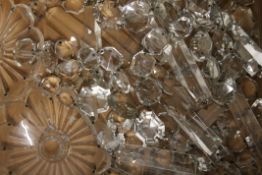 A quantity of cut glass chandelier drops, etc.