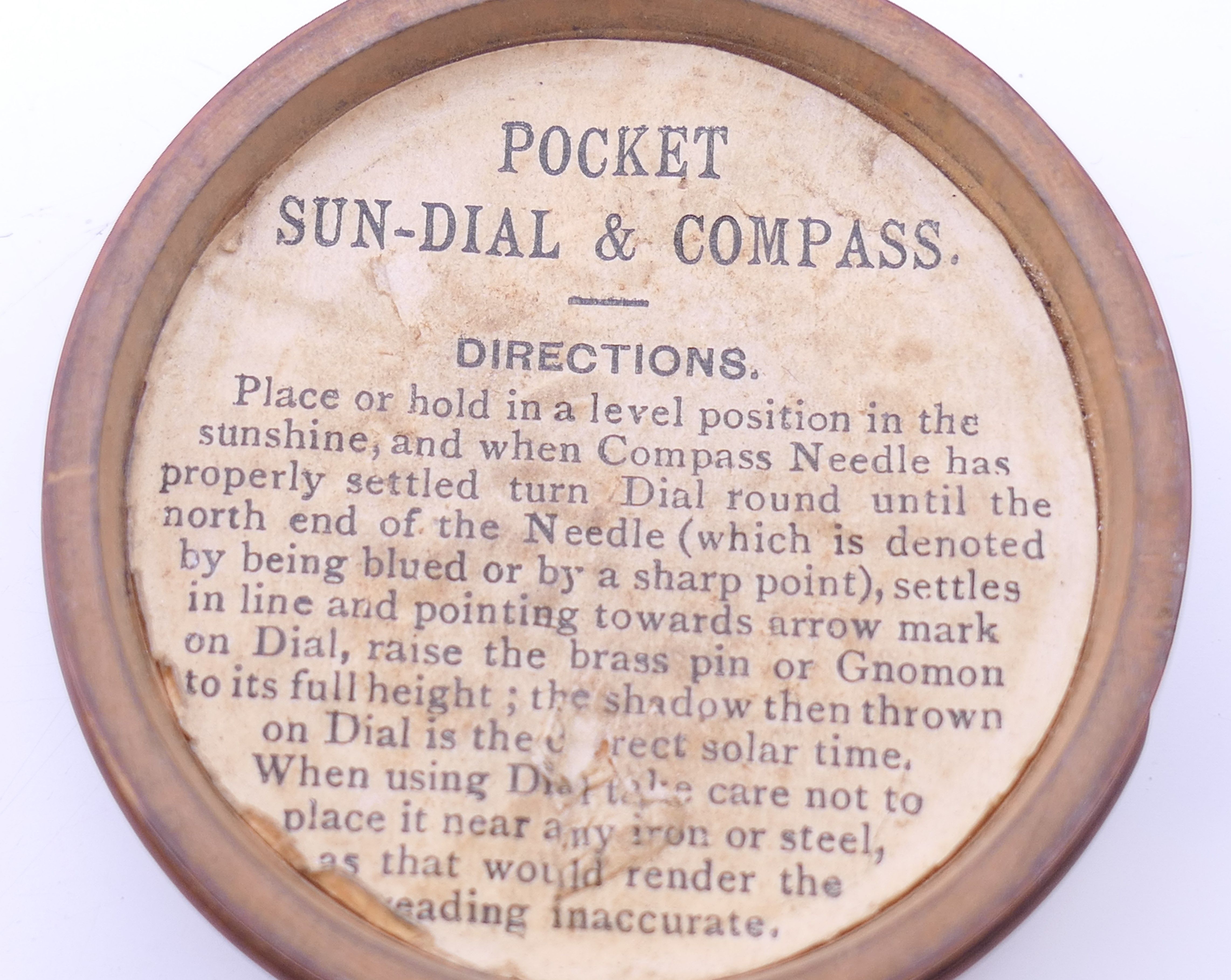 A vintage wood cased pocket sundial and compass, A W Gamage Ltd, Holborn, - Image 9 of 10