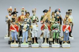 A quantity of various porcelain and other model soldiers.