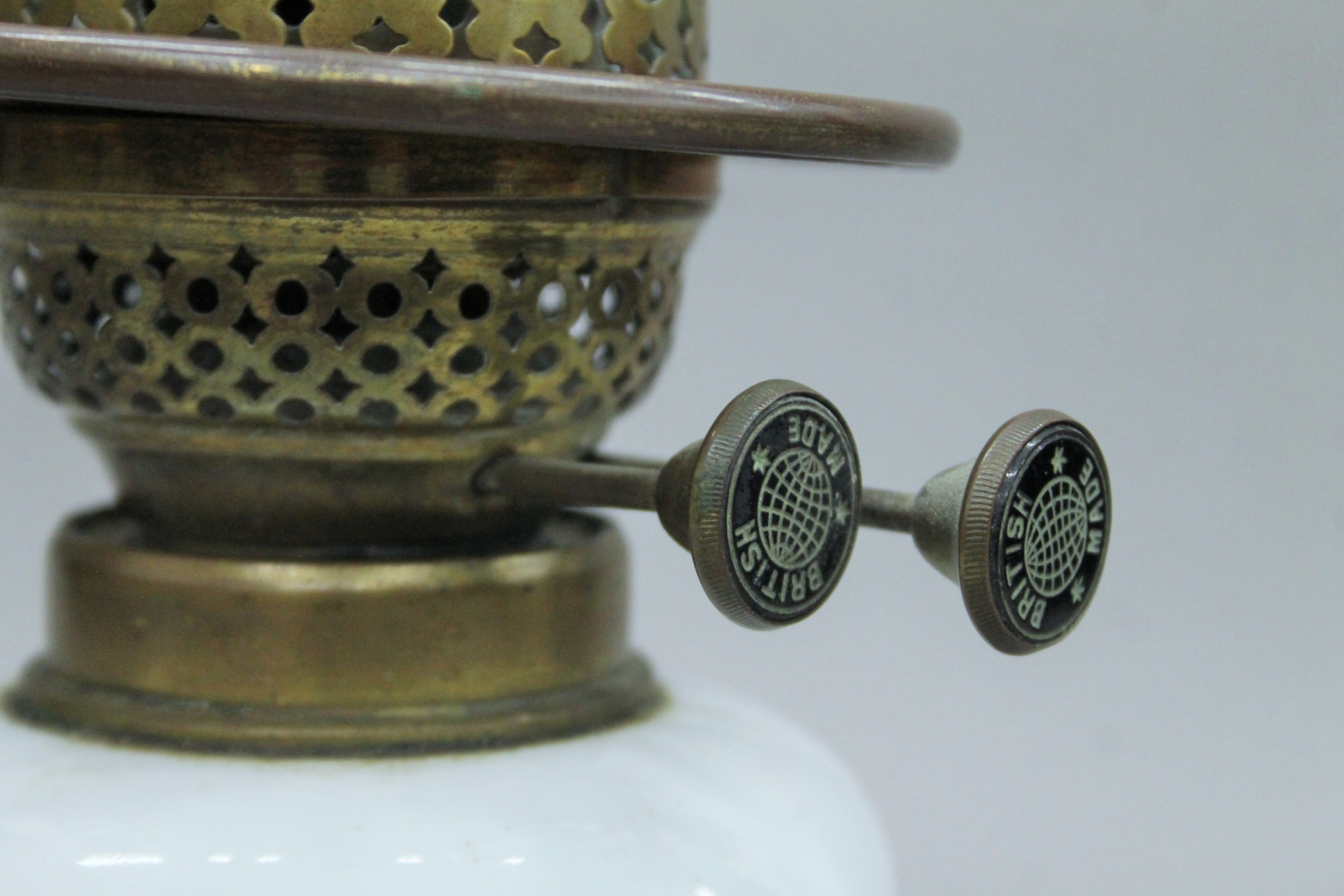 Two Victorian hanging oil lamp reservoirs. Each approximately 18.5 cm high. - Image 7 of 7