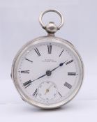 A Waltham silver open face pocket watch. 5.25 cm diameter.