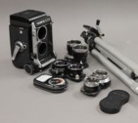 A Mamiya C330 Professional F.1:2.8 8 cm + 1:2:8 80 mm +1.4:8 135 mm lens, working order.