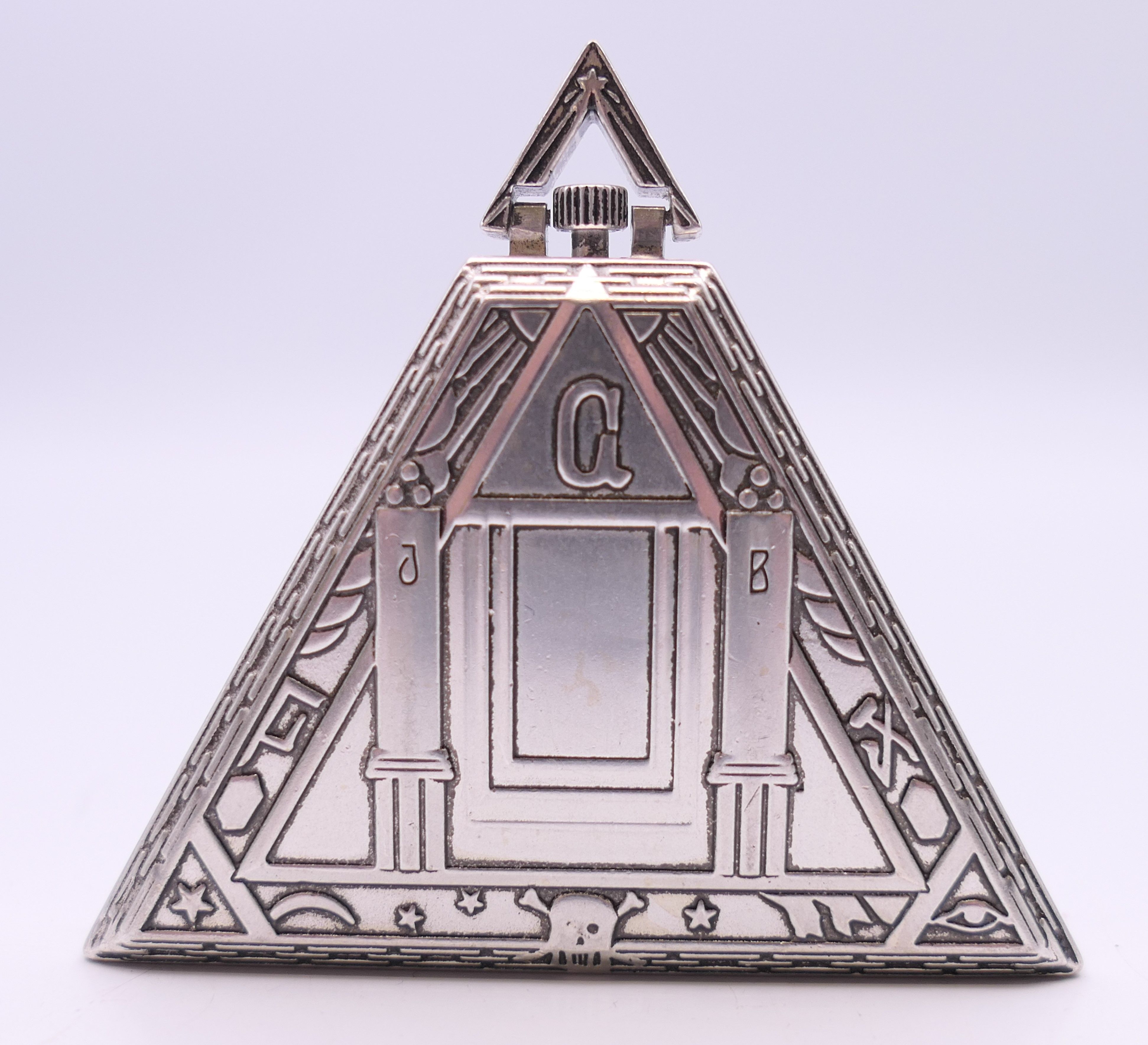 A Masonic type watch. 5 cm high. - Image 3 of 3