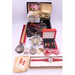A box of miscellaneous costume jewellery,