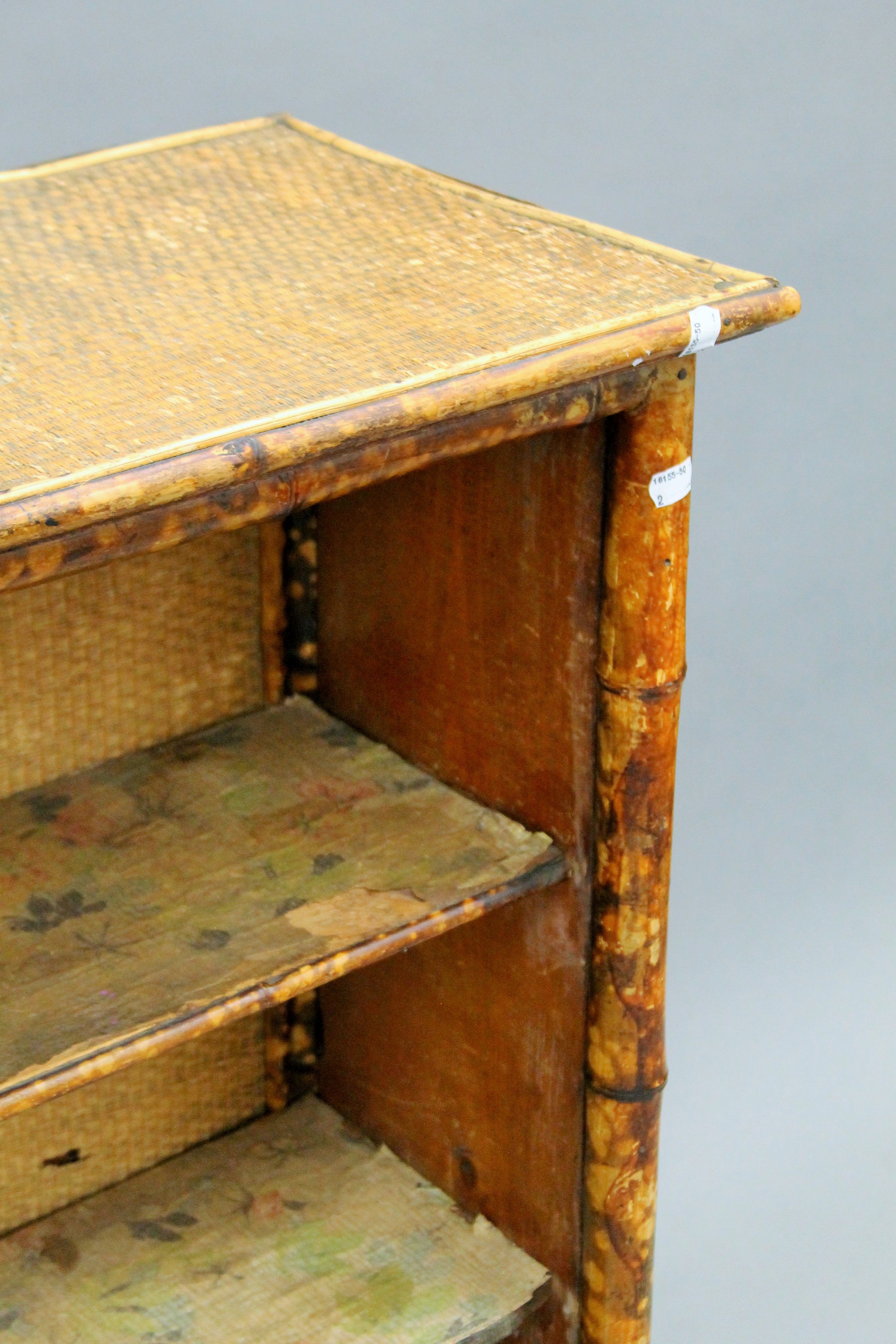 A Victorian bamboo bookcase. 77.5 cm wide. - Image 4 of 5