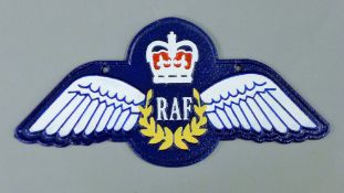 A cast iron RAF sign. 35 cm wide.