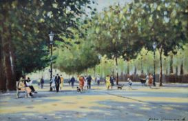 JOHN ANTHONY HORWOOD (born 1934) British, Street Scene, oil on canvas, framed. 44 x 29 cm.