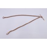 A 9 ct gold Albert chain with small links, hallmarked for Birmingham 1889?. 25 cm long. 21.