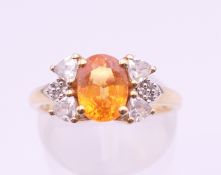 A 9 ct gold Gemporia ring. Ring size N/O. 2.5 grammes total weight.