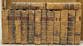 Fourteen late 18th century volumes of British Theatre.
