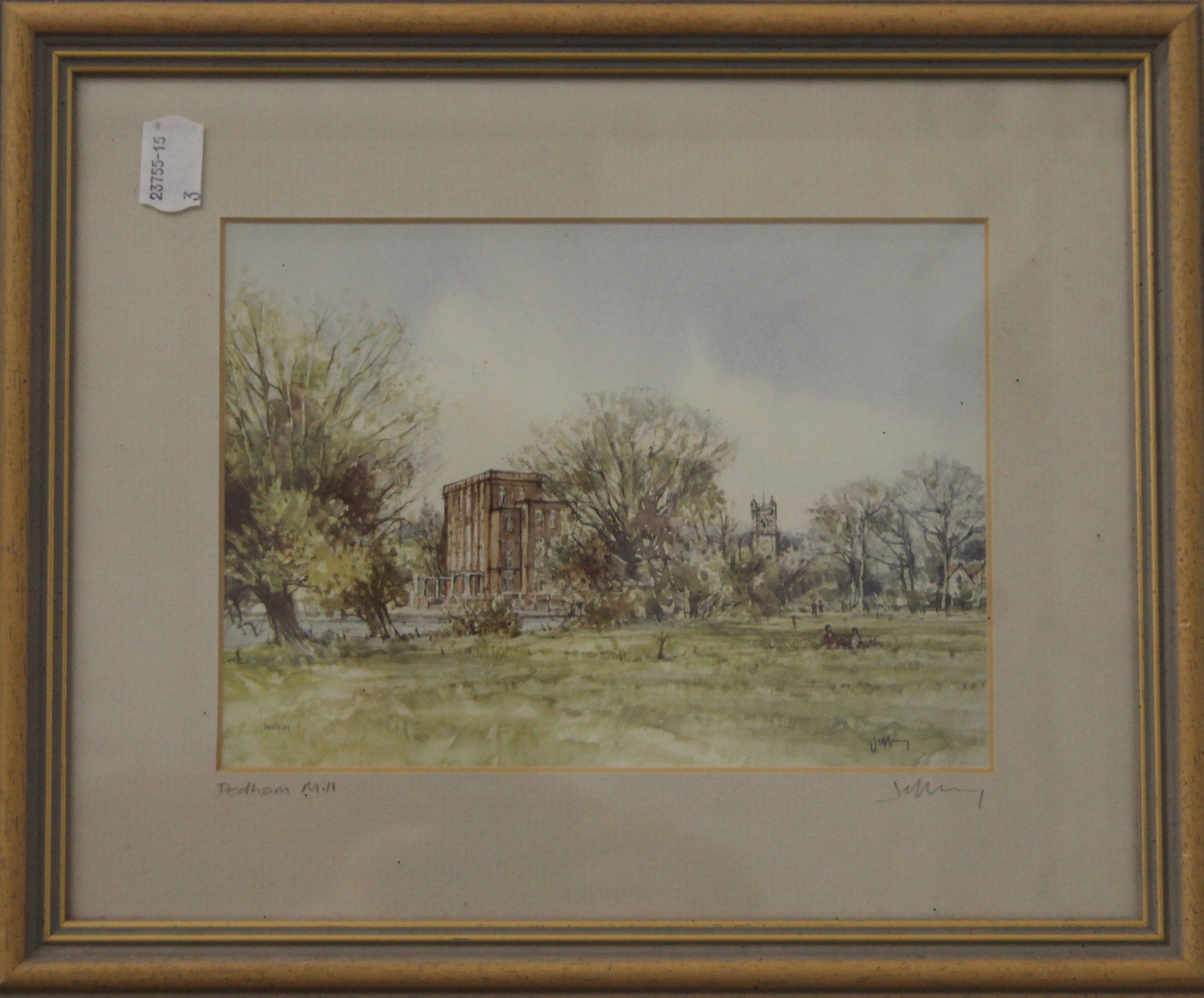 A Victorian maple framed needlework picture, a print of Dedham High Street, - Image 6 of 9