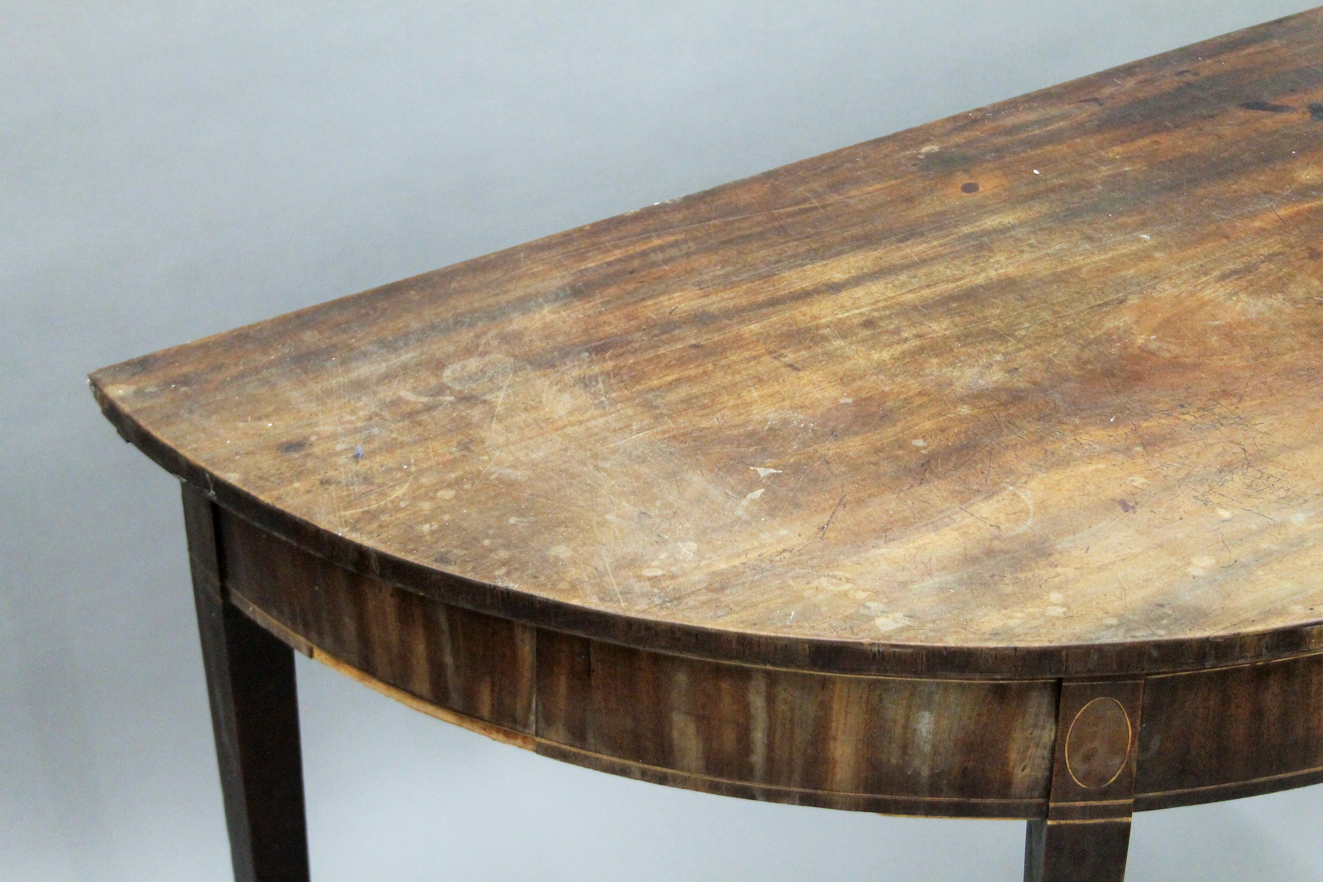 A 19th century mahogany demi lune table. 122 cm wide. - Image 3 of 7