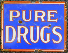 A Pure Drugs enamel sign. 37.5 x 29 cm.