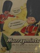 Two framed advertising prints, for State Express and Murraymints. The former 58 x 44 cm overall.