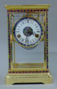 A cloisonne decorated regulator clock. 29.5 cm high.