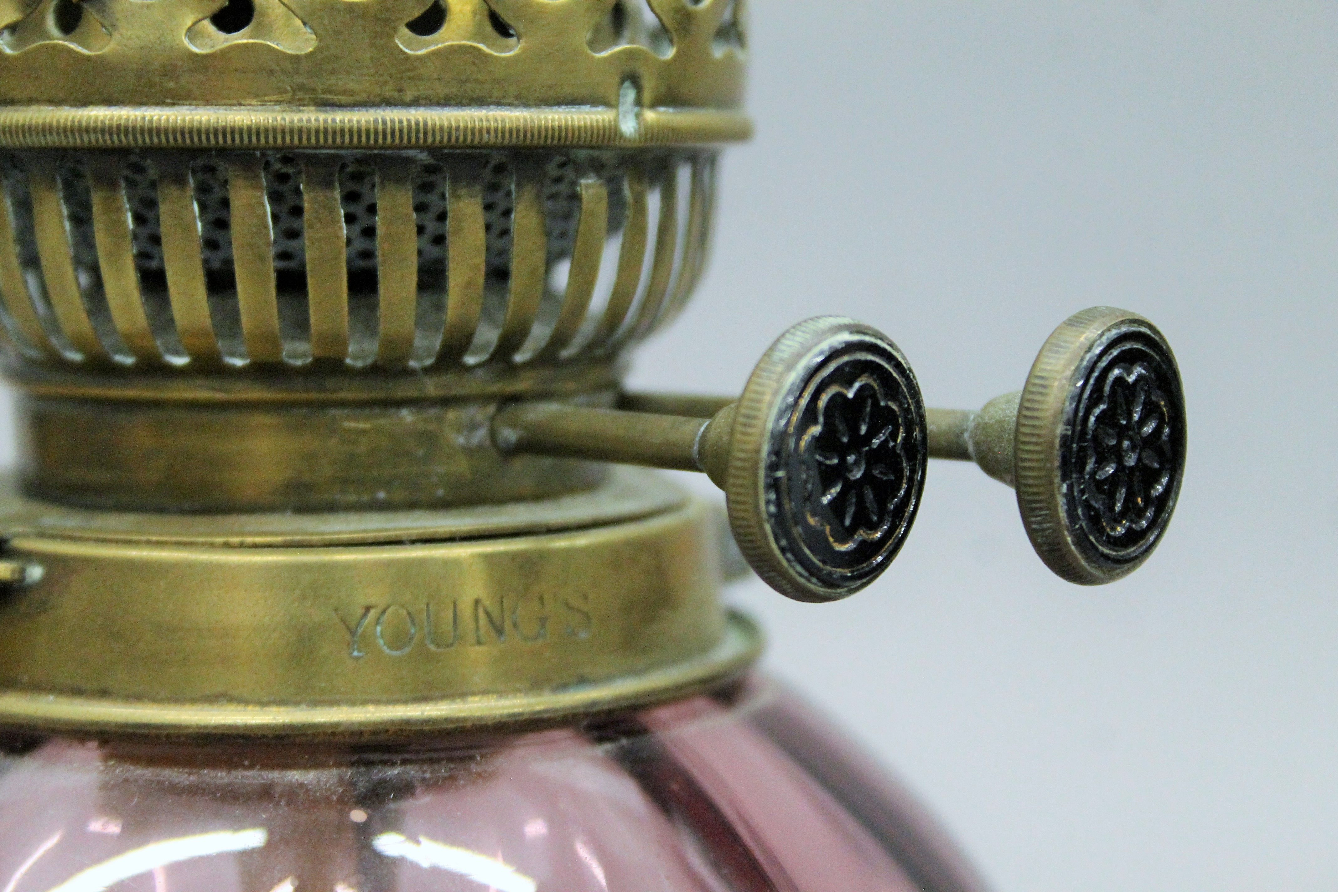 Two Victorian hanging oil lamp reservoirs. Each approximately 18.5 cm high. - Image 4 of 7