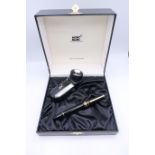 A cased commemorative Mont Blanc (Montblanc) Meisterstuck pen and ink set celebrating the Silver