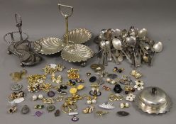 A quantity of various costume jewellery, including Christian Dior and silver plated wares.