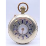 A silver half hunter pocket watch, dial marked Best Patent Lever,