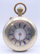 A silver half hunter pocket watch, dial marked Best Patent Lever,