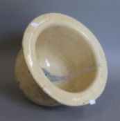 A pottery horse stable sink. 36 cm diameter, 24 cm deep.