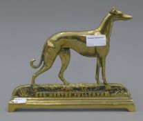 A brass mantle ornament formed as Colonel North's Fullerton (one of the greatest coursing