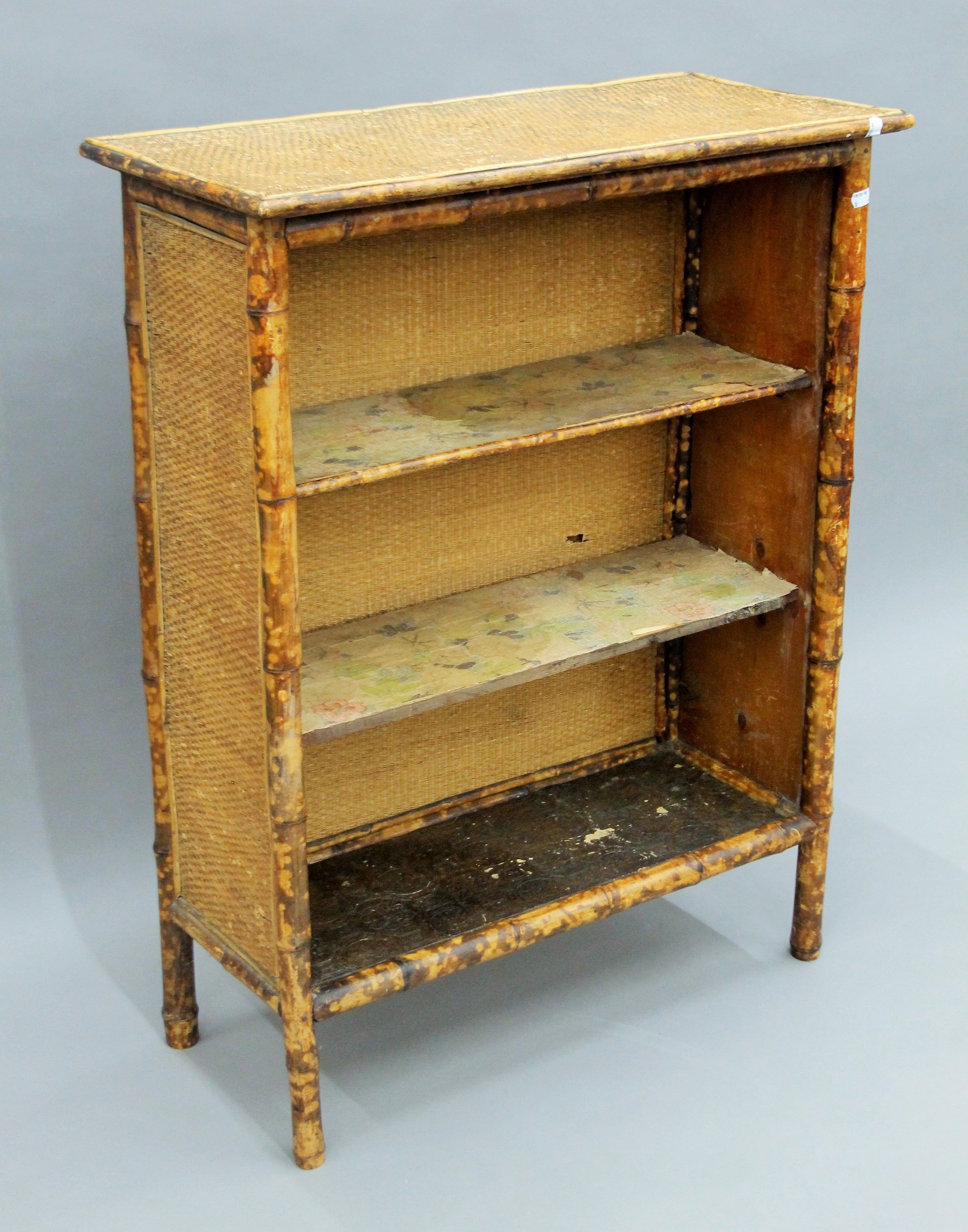 A Victorian bamboo bookcase. 77.5 cm wide. - Image 2 of 5