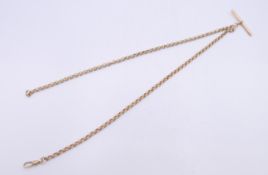 A 9 ct gold watch chain form necklace. 46 cm long. 8 grammes.