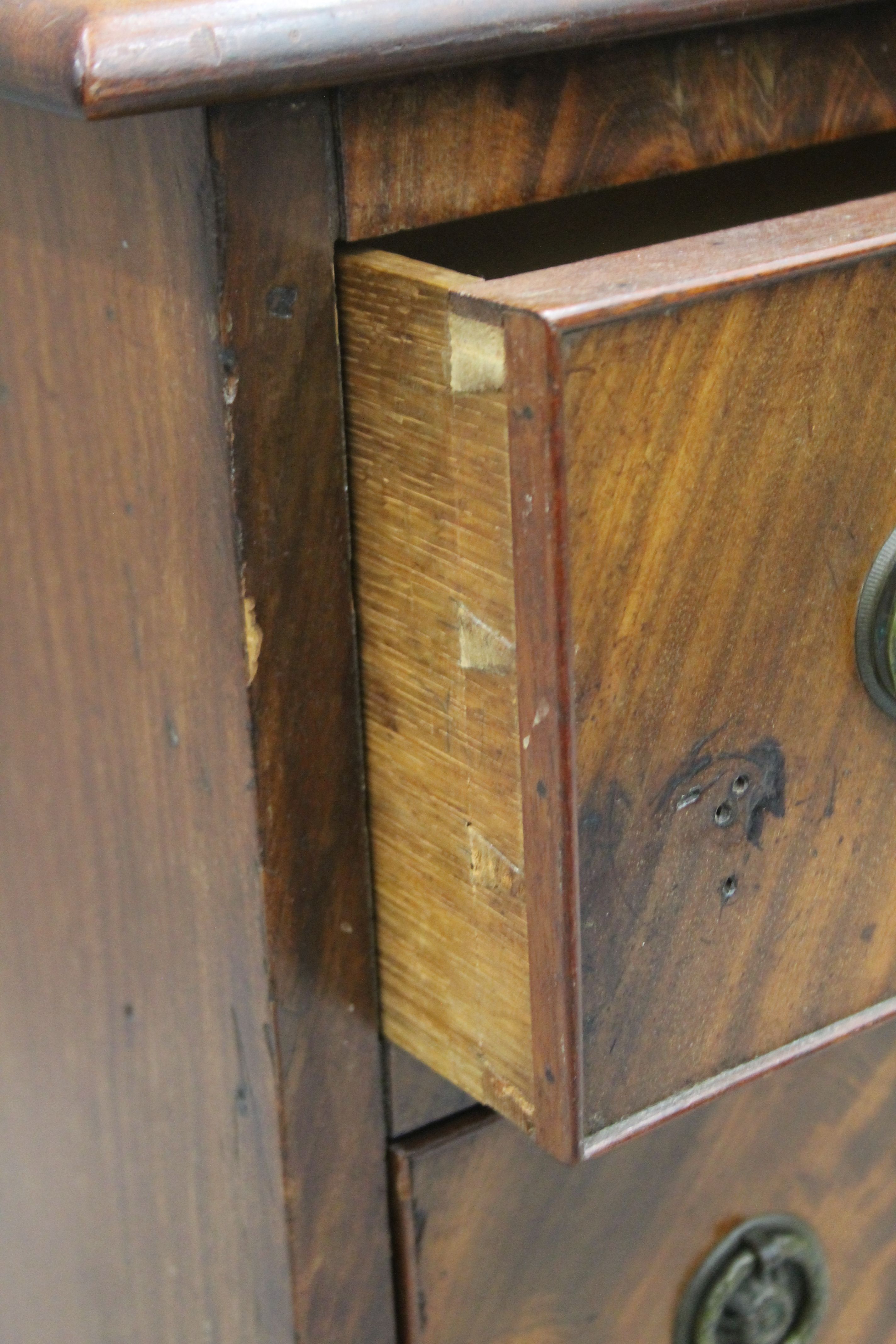 A George III mahogany chest (adapted). 61 cm wide. - Image 5 of 6