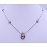 A Tiffany silver heart necklace. 50 cm long.