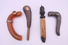 Four various handles. Largest 13.5 cm long.