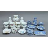 A collection of Wedgwood, blue and white ceramics and Aynsley porcelain.