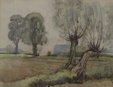 A Fen View, watercolour, signed Edward Seago, framed and glazed (26.5 x 20.
