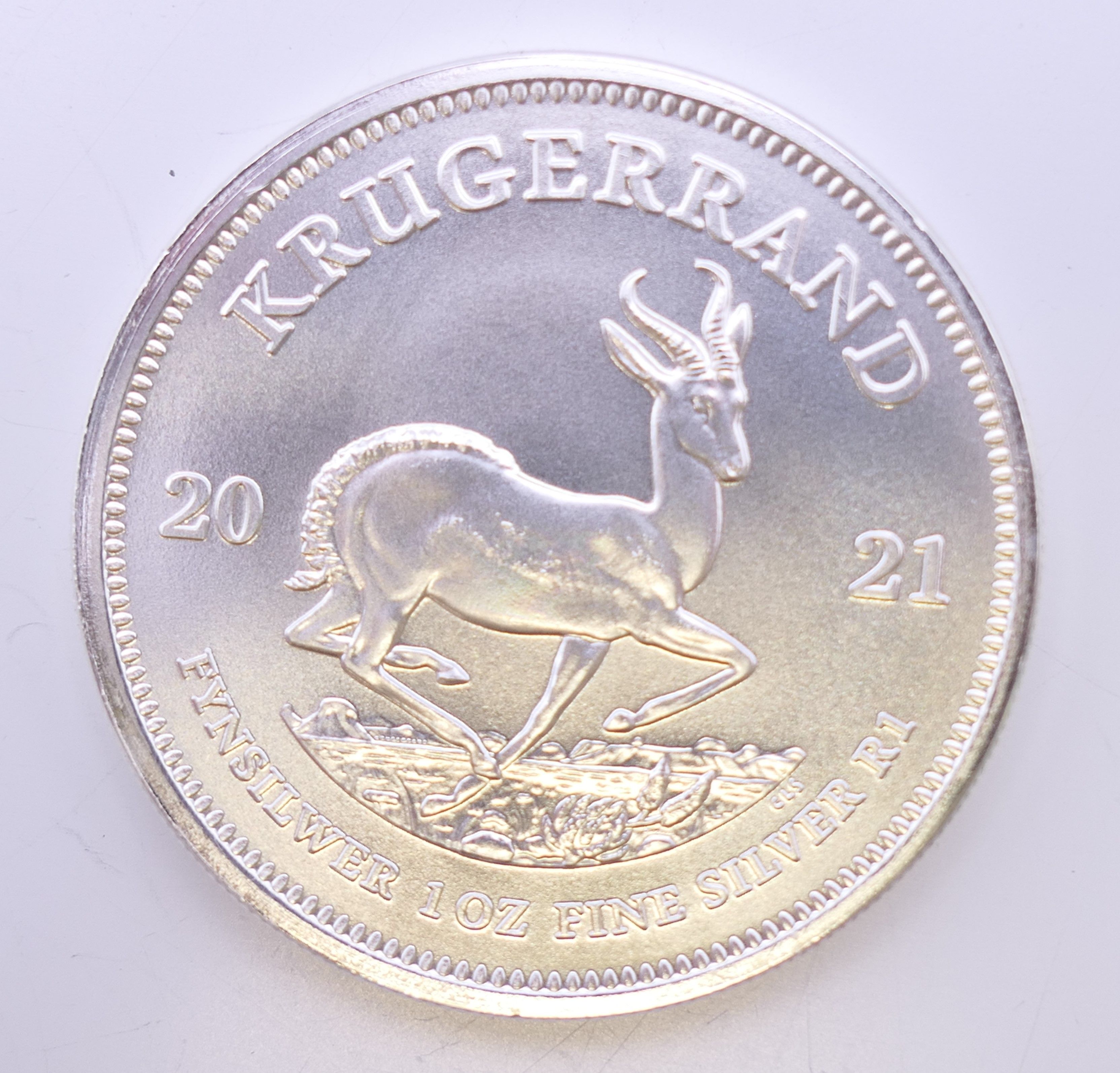A 1 ounce fine silver krugerrand coin. - Image 2 of 2