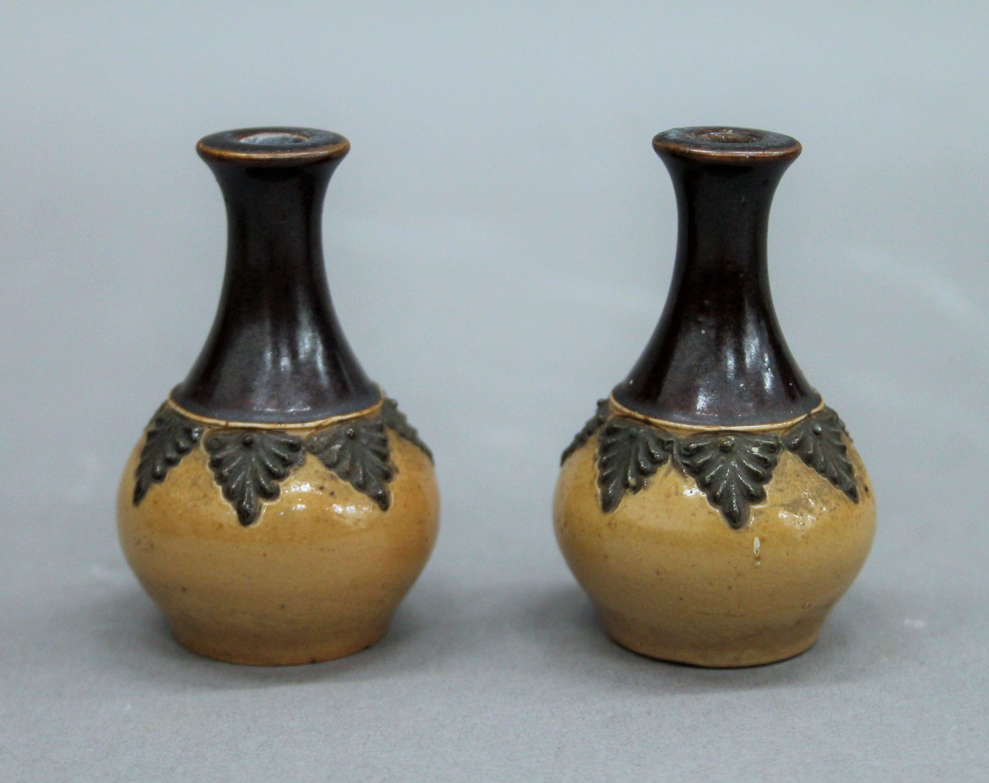Six miniature Doulton vases. The largest 7.5 cm high. - Image 2 of 7