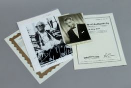 Two signed photographs - Nat King Cole and Ray Charles, with certificate of authenticity.