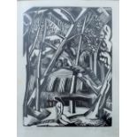 PAUL NASH (1889-1946) British, Black Poplar Pond 1922, woodcut, edition of 50,