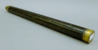 A Victorian single drawer telescope. 85.5 cm long extended.