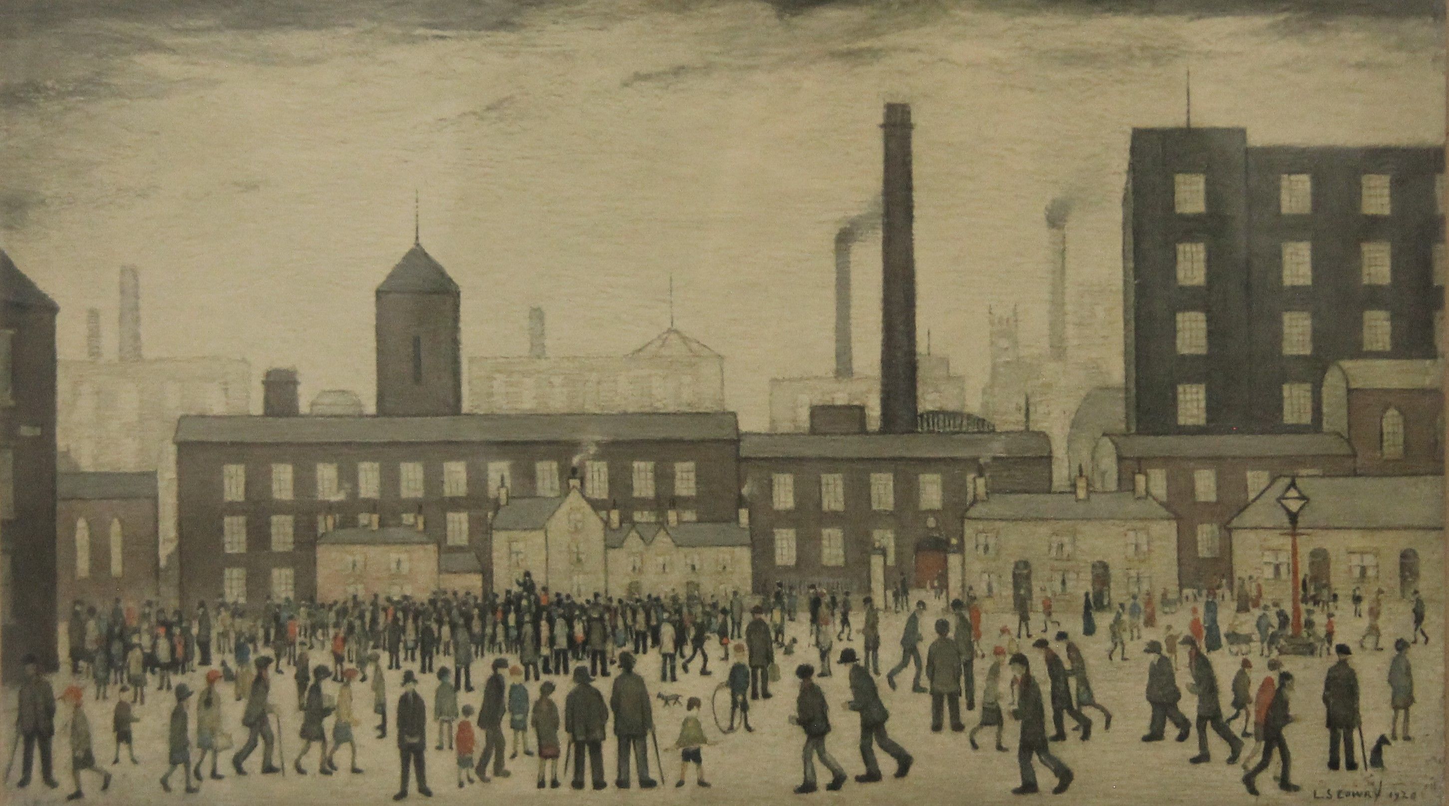 LAURENCE STEPHEN LOWRY RBA RA (1887-1976) British (AR), Outside The Mill, print, framed and glazed.