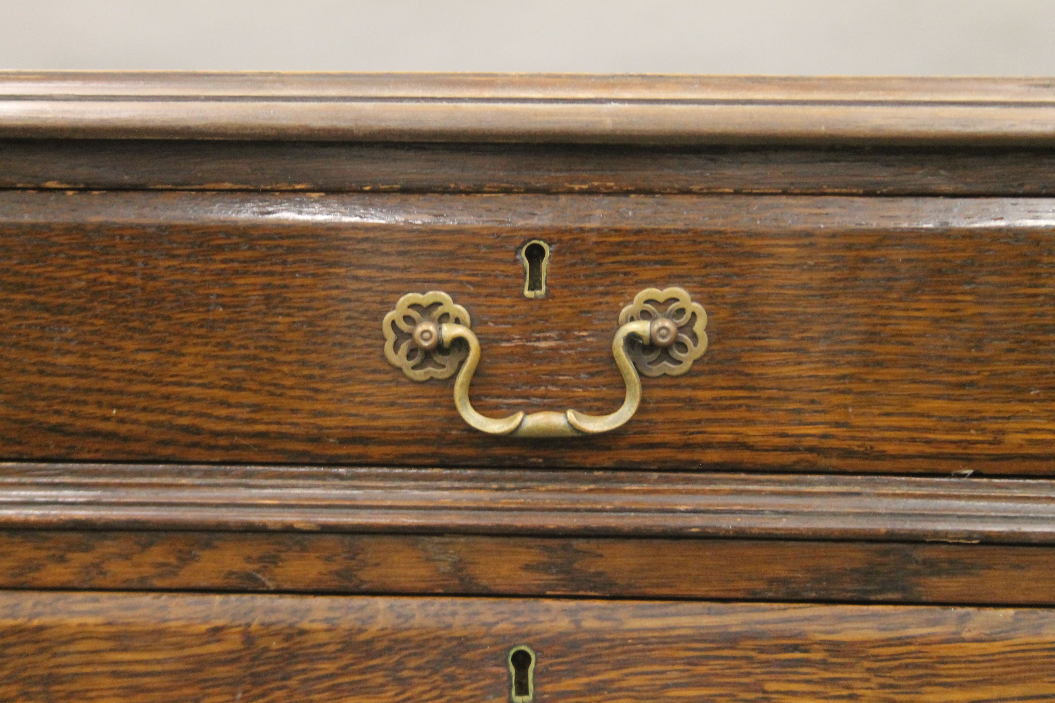 An early 20th century oak partner's desk. 182 x 123 cm. - Image 5 of 8