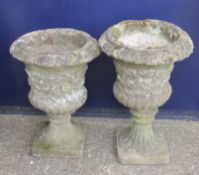 Two garden urns. The largest 69 cm high.