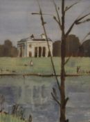 GEORGE CLUTTON, The House by the Lake, Grovelands Park, watercolour, ink and acrylic,
