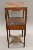 A 19th century mahogany wash stand. 32 cm wide.