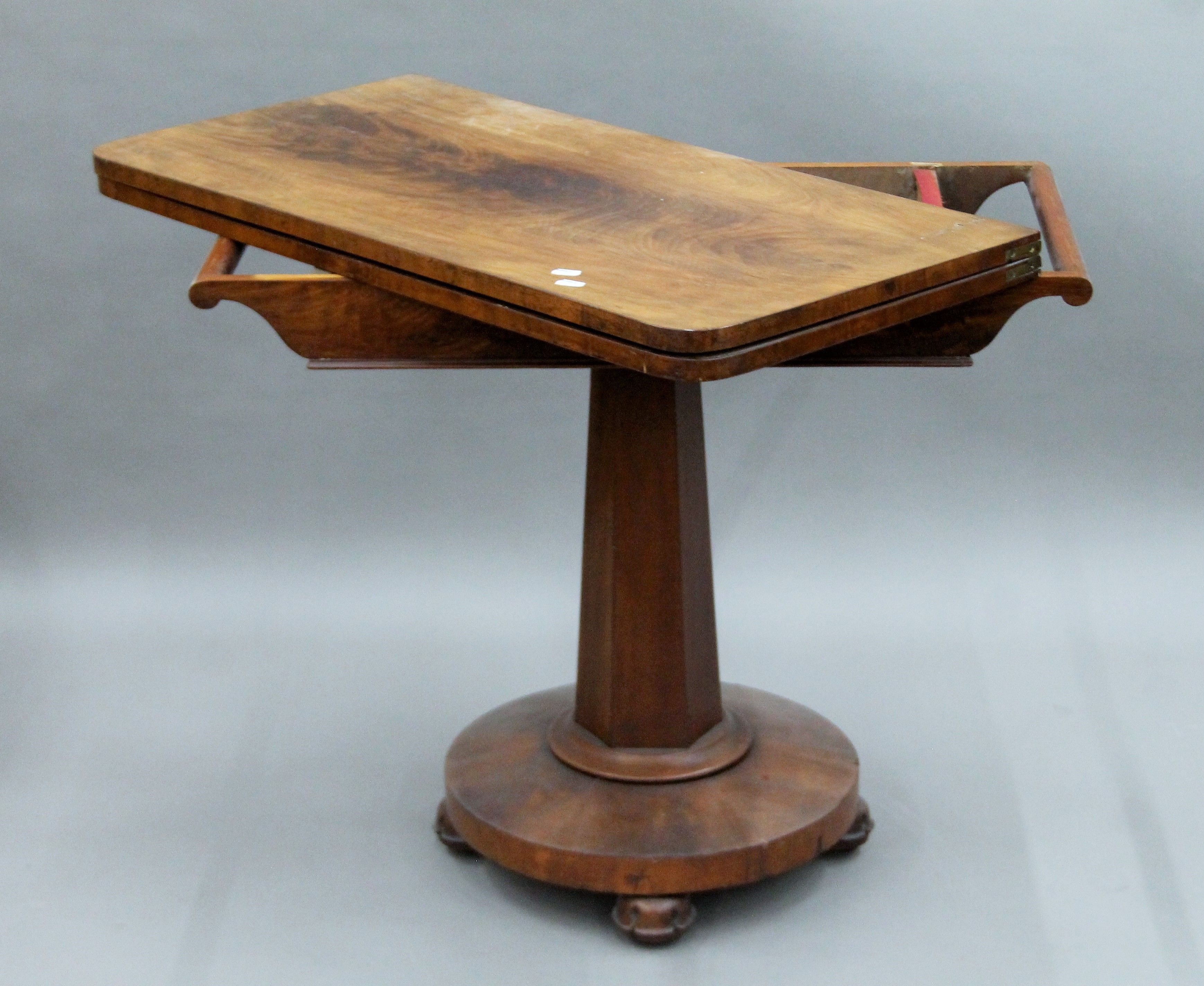 A Victorian mahogany card table. 91.5 cm wide. - Image 3 of 7