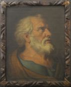 17TH CENTURY SCHOOL, Portrait of St Peter, oil on canvas, framed. 37 x 47.5 cm.