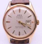 A gentlemen's Oris Super wristwatch, boxed. 3.5 cm wide.