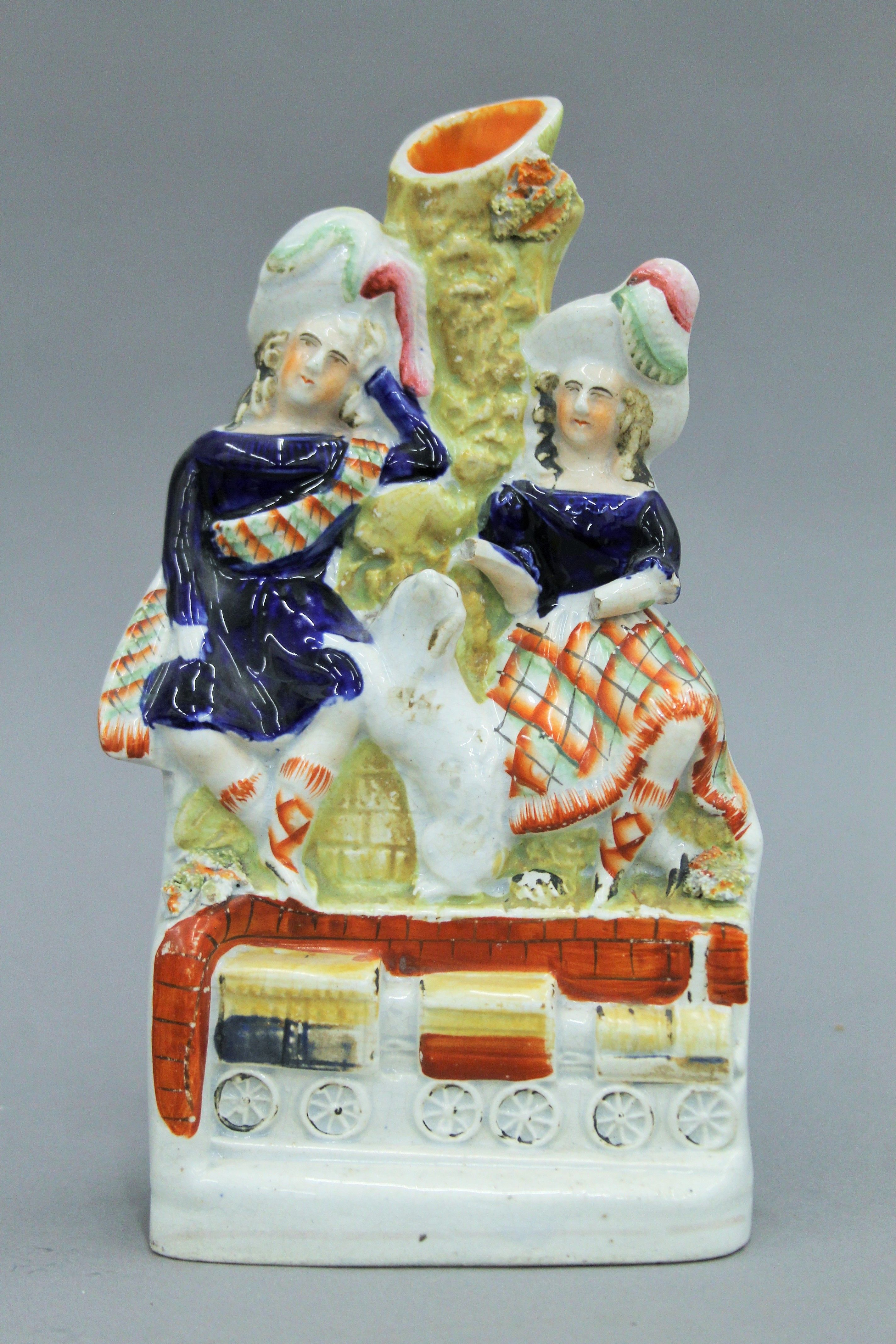 A collection of 19th century Staffordshire figures, etc. The largest 25 cm high. - Image 8 of 17