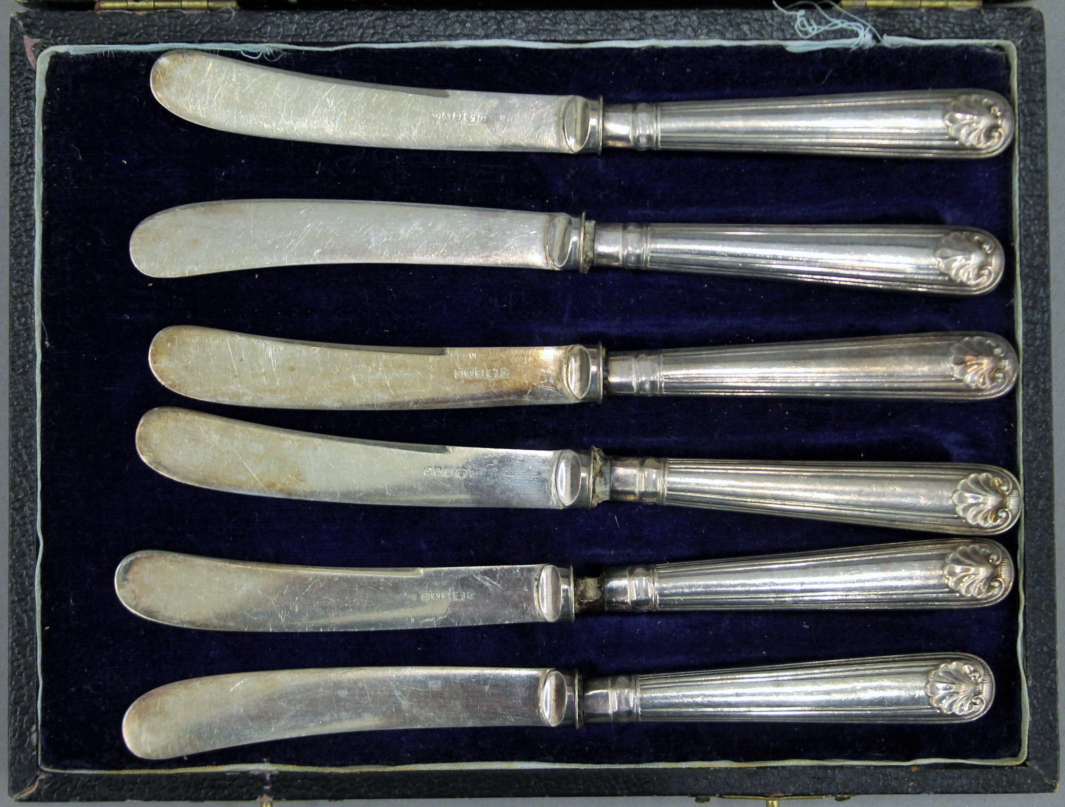 Two cased sets of silver handled knives and various plated cutlery. - Image 7 of 7