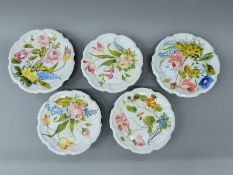 Five Continental porcelain tazzas. The largest 23.5 cm diameter.
